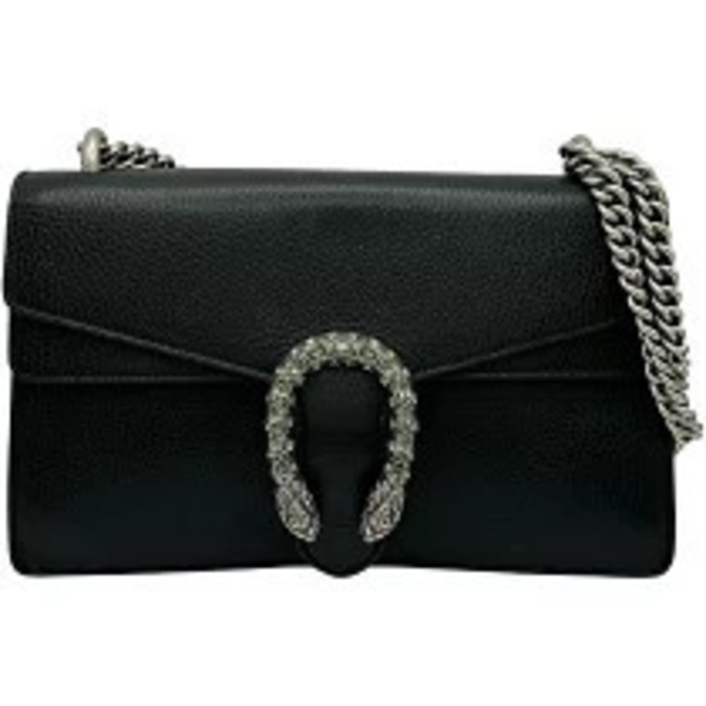 Gucci Dionysus Chain Shoulder Bag Black Leather